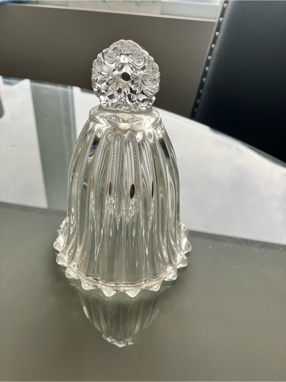 Vintage Waltherglas Germany Crystal Christmas Wreath Decorative Bell